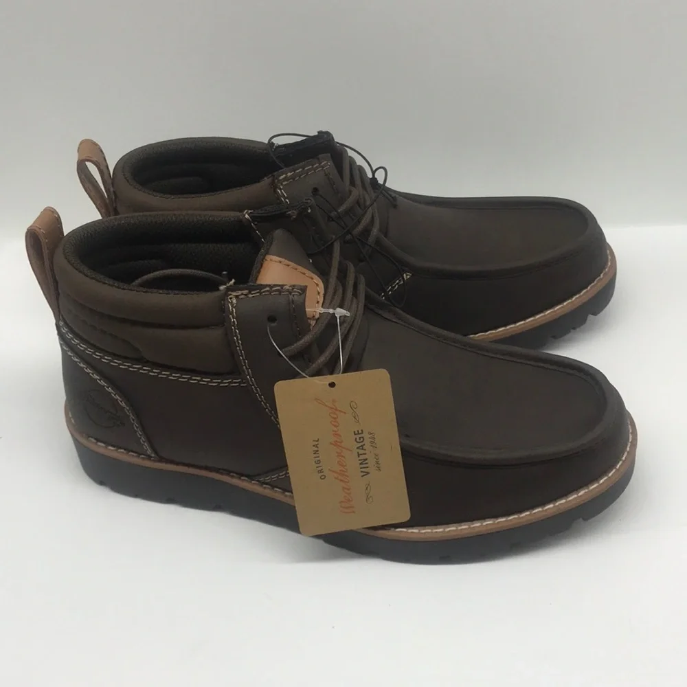 WEATHERPROOF Mens Pull Tab Padded Chester Round Toe Lace-Up Chukka Boots